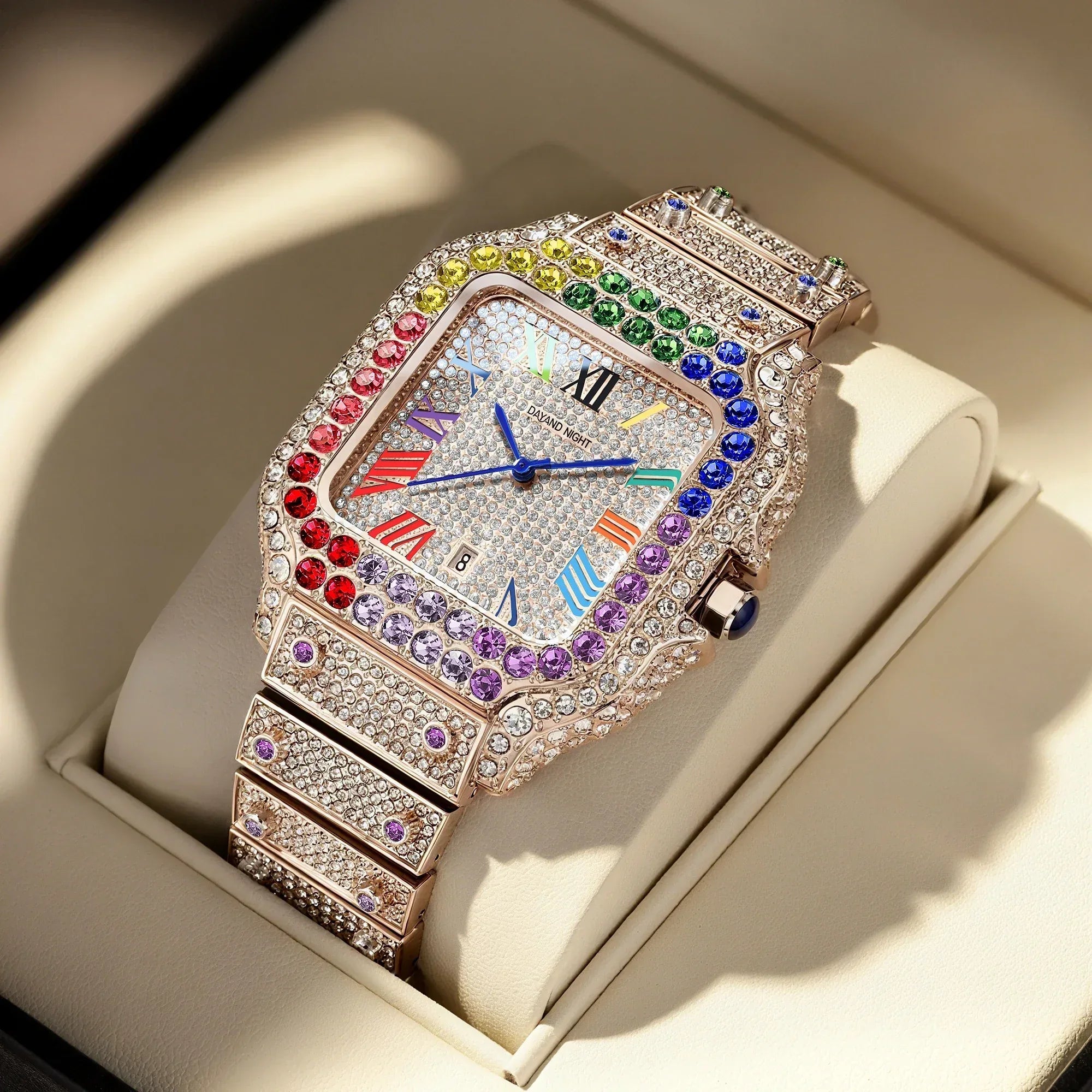 Luxury Full Moissanite Iced Out Watch | Men & Women’s Quartz Watch | Roman Numerals Party Clock | Passes Tester | Caratix - CaratixJewelry